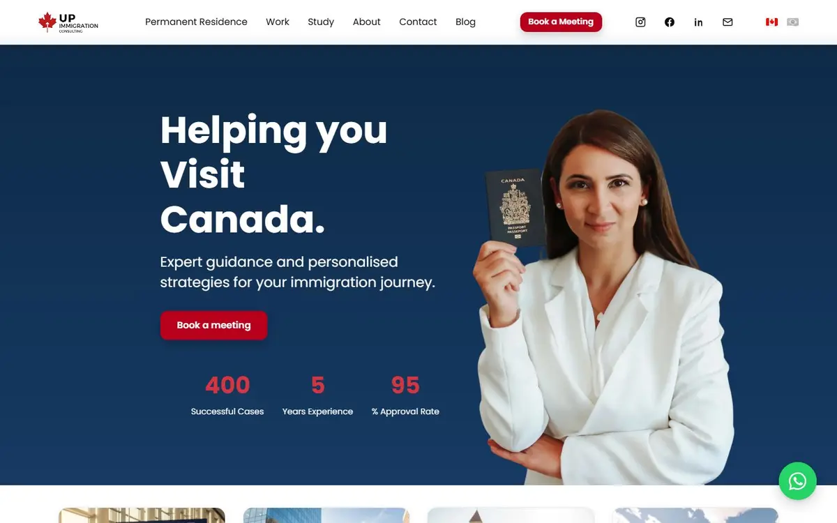 Site da UP Immigration